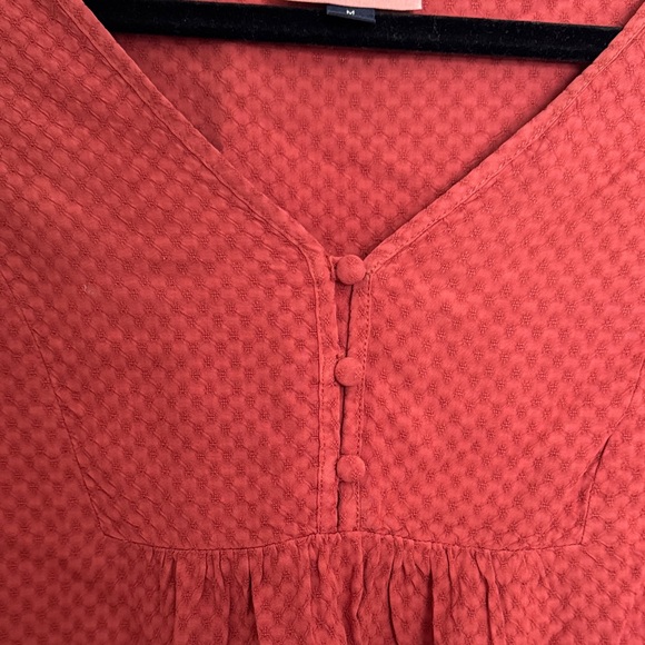 Universal Thread Deep Red V-Neck Blouse - Picture 3 of 6